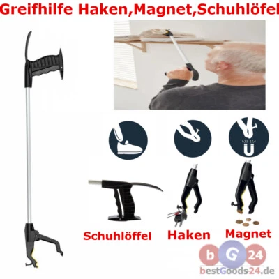 RIDDER 4in1 Greifhilfe 82cm Alu Greifzange Magnet Schuhlöffel Feststeller NEU