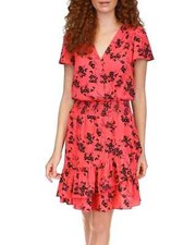 Michael Kors Womens Geranium Floral Ruffled Mini Fit & Flare Dress Plus Size 2X