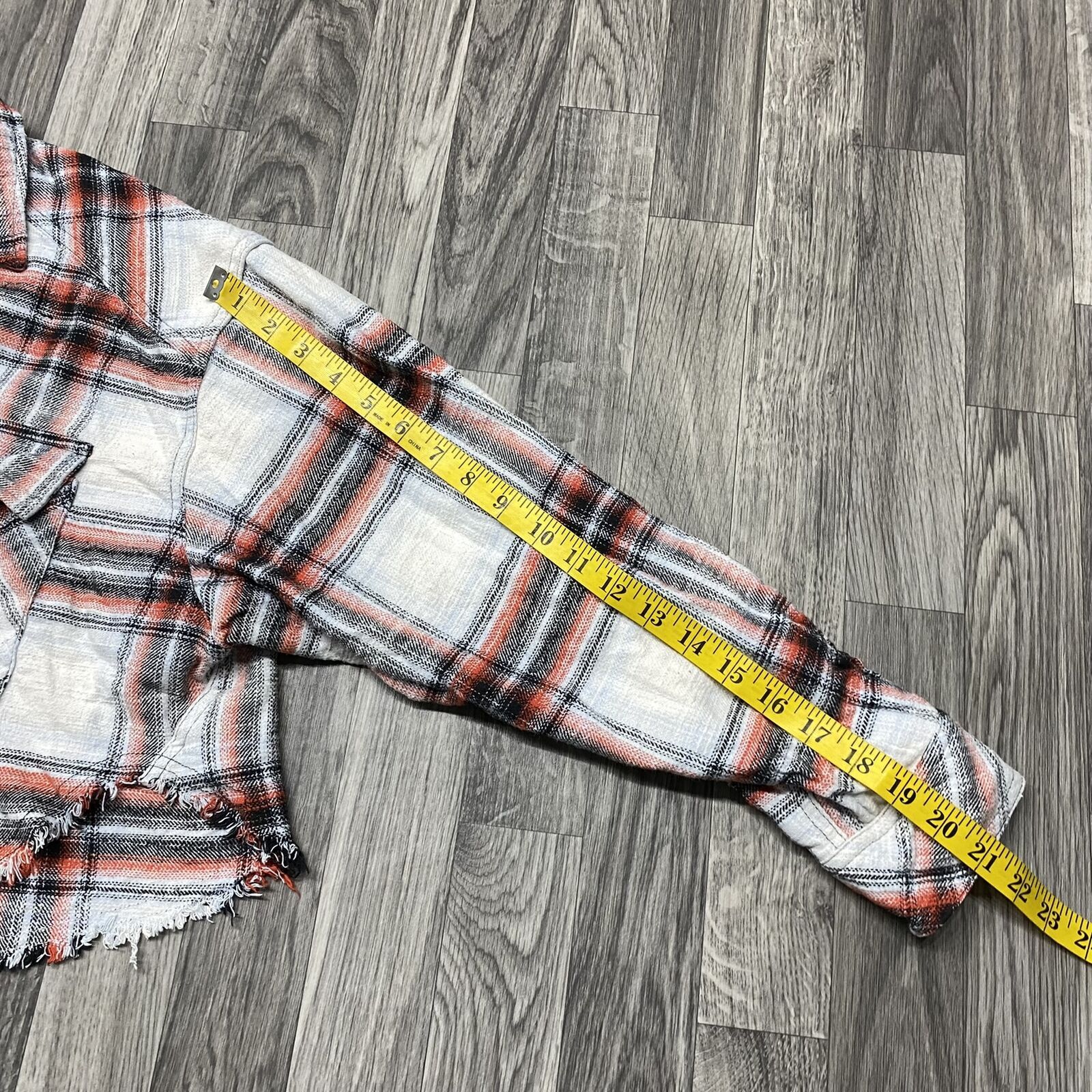 BDG Button Down Collared White & Orange Plaid Cro… - image 11