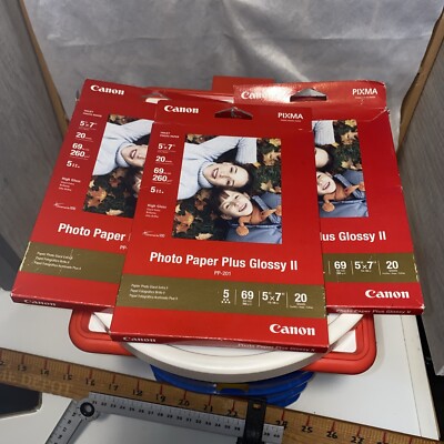 Canon Photo Paper Plus Glossy II - 5''x7'', 20 Sheets (2311B024) LOT OF 3