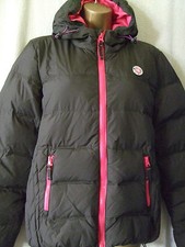 New £95 Superdry Womens Size 12 Feather & Down Hooded Bitumen Elements Jacket