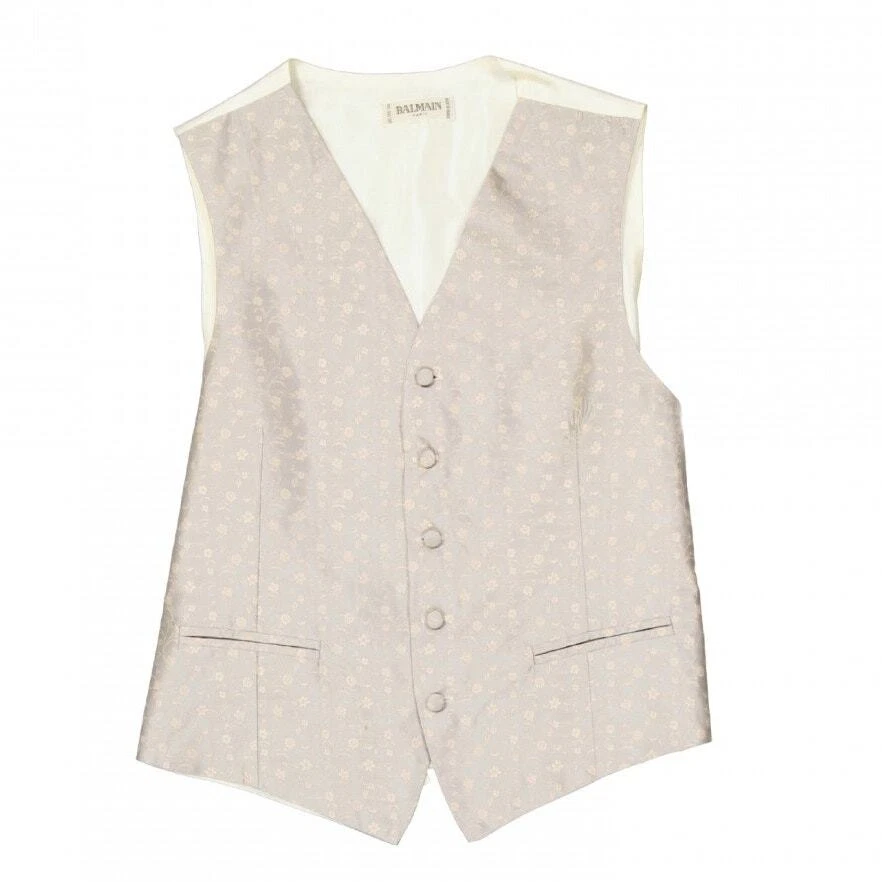 Chaleco Chaleco Balmain Paris Vintage Estampado Floral Seda, Talla L, EU 52 Foto 2 de 4