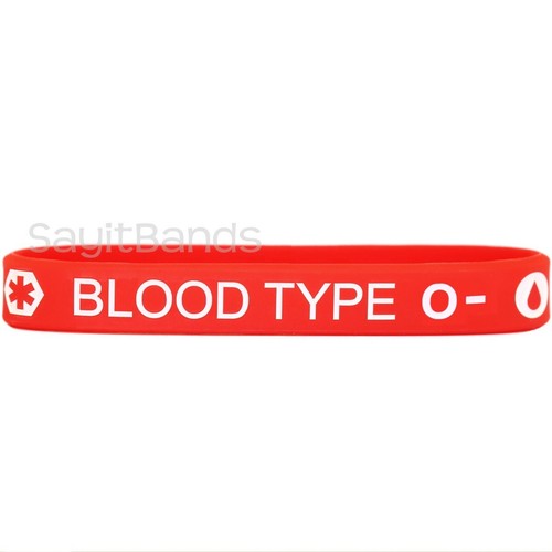 Dos (2) pulseras de silicona tipo sangre - elige A+ A- B+ B- AB+ AB- O+ O- - Imagen 10 de 10