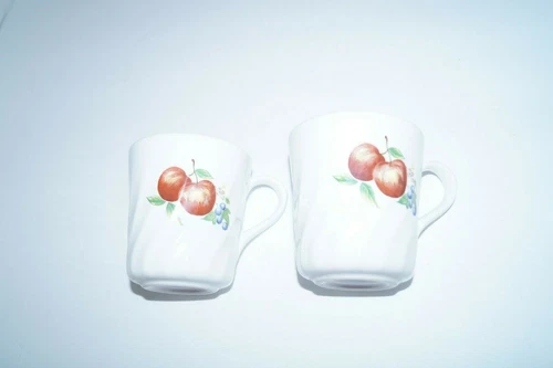  CORELLE FRUIT CHUTNEY SWIRL COFFEE MUGS LOT OF 2 EUC