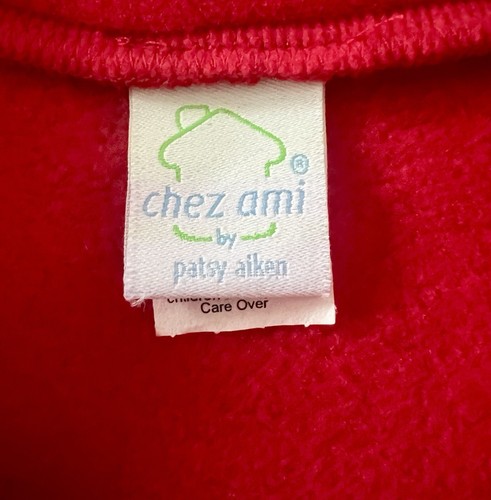 Chez Ami by Patsy Aiken Girls Red Jacket w/Crochet Flowers Easy Closure Size 7 - Picture 6 of 10