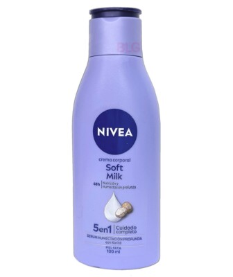 NIVEA Body Cream SOFT MILK Moisturizer Shea Lotion Crema Corporal 100ml (1 Pack)