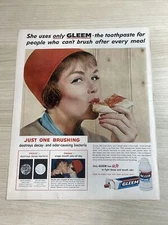 Gleem Toothpaste 1958 Vintage Print Ad Look Magazine