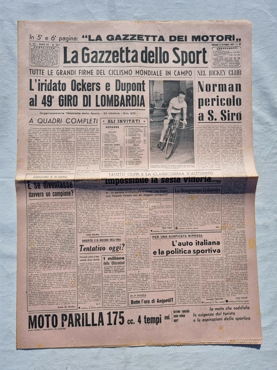 Gazzetta Dello Sport Originale – 20 Août 1958 : Sneyers, Krzyszkowiak, Vickers, Zatopkova