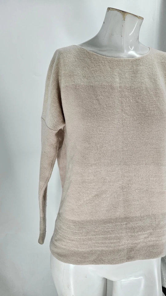 Vince Women's Sweater Medium Vintage Peach Cashmere Knit Striped - Image 4 of 4