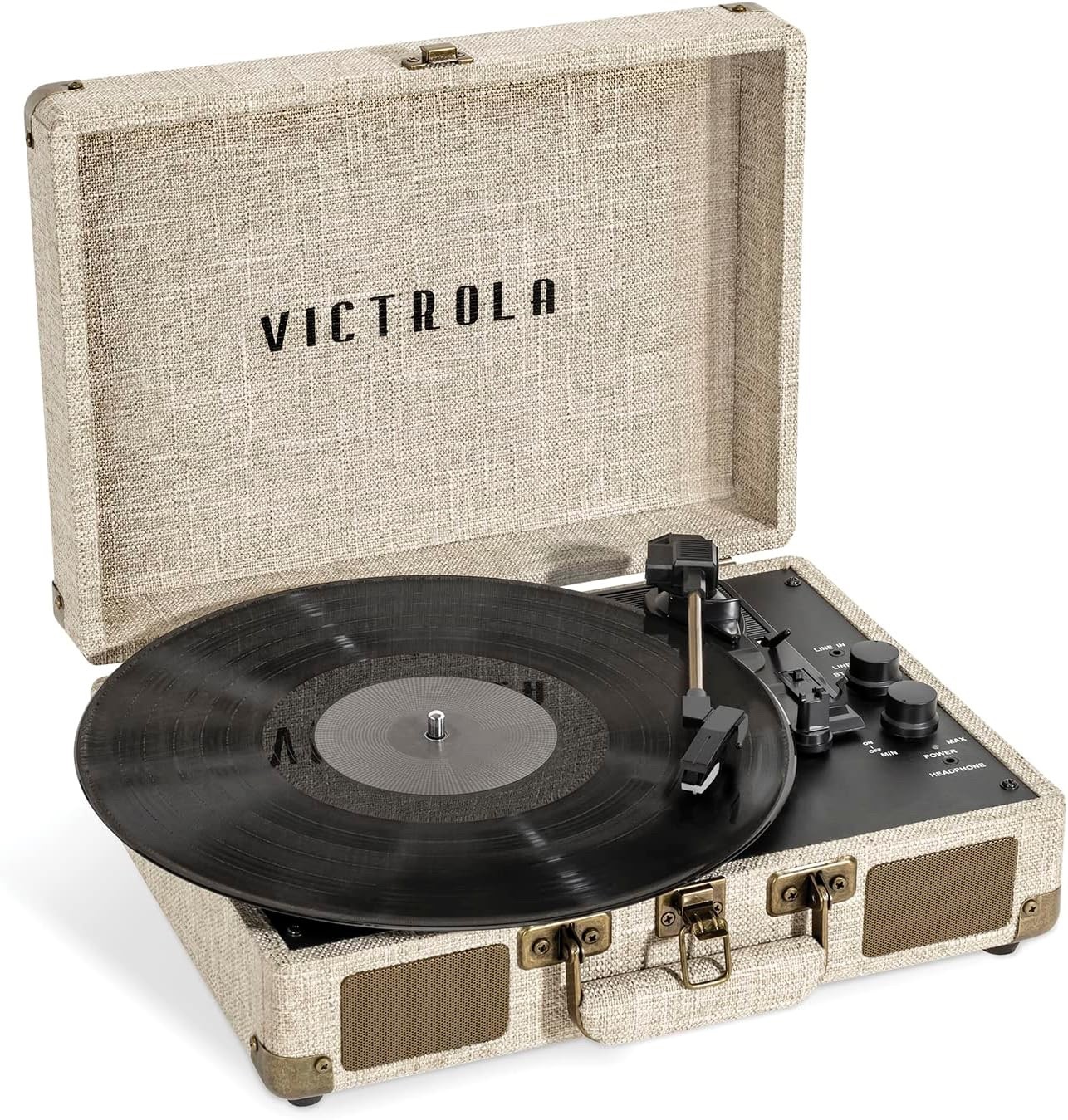 Victrola Journey Plus Signature Cream Turntable with 33 45 78 RPM Suitcase Design-image