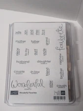 Stampin Up! "Wonderful Favorites"  Pre Owned- Retired,Free Shipping , Family , 