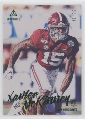 2020 Panini Luminance Rookies Green 49/75 Xavier McKinney #142 Rookie RC s7f