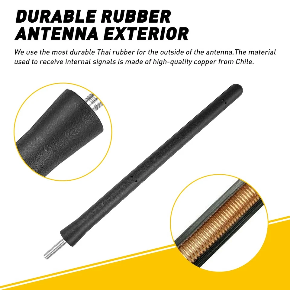 2x Radio antena corta negra AM/FM de coche de 6,75"" con tornillo para Ford F150 2004-2023 Foto 3 de 4