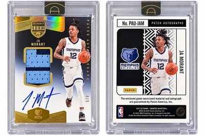 2021-22 Panini Eminence Ja Morant Patch Autographs #PAU-JAM 4/5