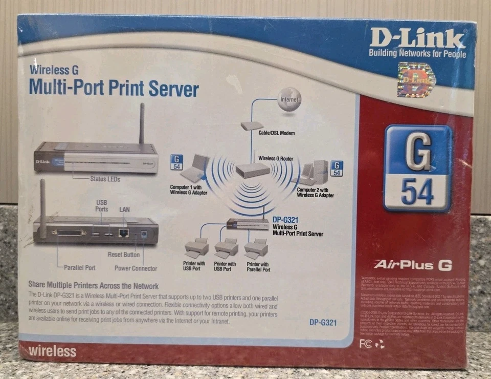D-Link Wireless G Multi-Port Server DP-G321 2005 Sealed - Image 2 of 4