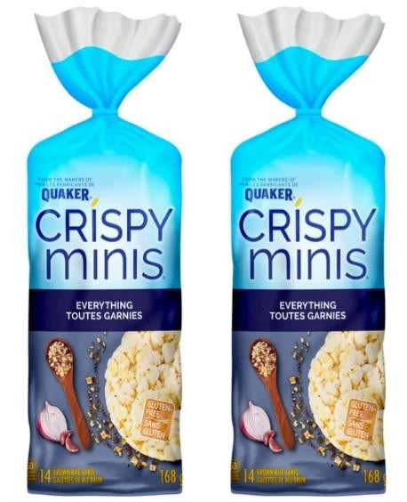 Pasteles de arroz integral grandes Quaker Crispy Minis Everything, 168 g (paquete de 2)