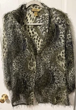 Creative design works shaggy Blouse 2x Leopard print elegant Exotic