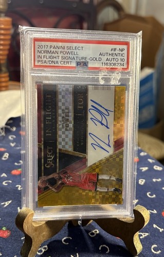 Norman Powell 2017-18 Panini Select In Flight Autograph Auto Gold Prizm -PSA 10