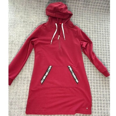 s.Oliver Red hoodie long sleeve dress size 8/10 M w kangaroo pockets.