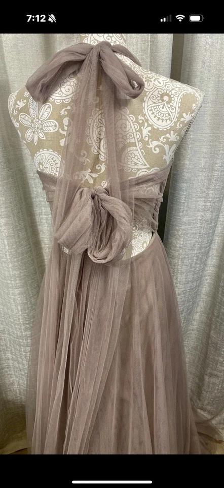 全新带标签! Jenny Yoo Mauve 粉色薄纱礼服 4 码伴娘长正式婚礼 — 第 2/4 张图片