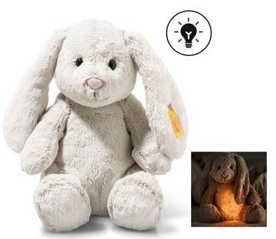 Steiff 081026 - Light at Night Hoppie Hase, Licht mit Timer, Plüsch, 28 cm