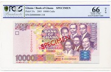 Bank of Ghana Ghana 10000 Cedis 2003 Specimen PCGS  66OPQ