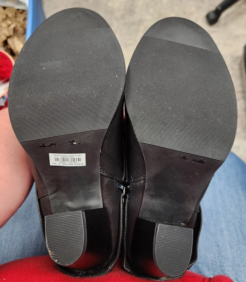 Новый с Ярлыками Torrid женщин шириной икры черный колена полная сторона молнии ботинки - размер 10 - Изображение 4 из 4