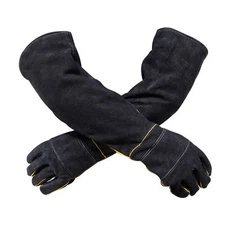 Animal Handling Anti-bite/Scratch Gloves for Dog Cat Bird Parrot Pet (Black)