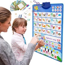 Electronic Interactive Alphabet Wall Chart and 26 Water Painting Cards ABC Learn