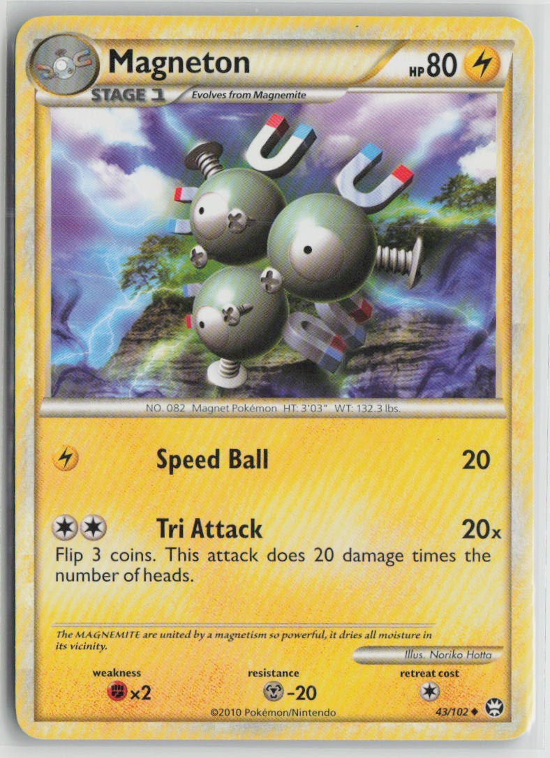 Magneton 43/102 Uncommon HGSS Triumphant Pokemon Lightly Played