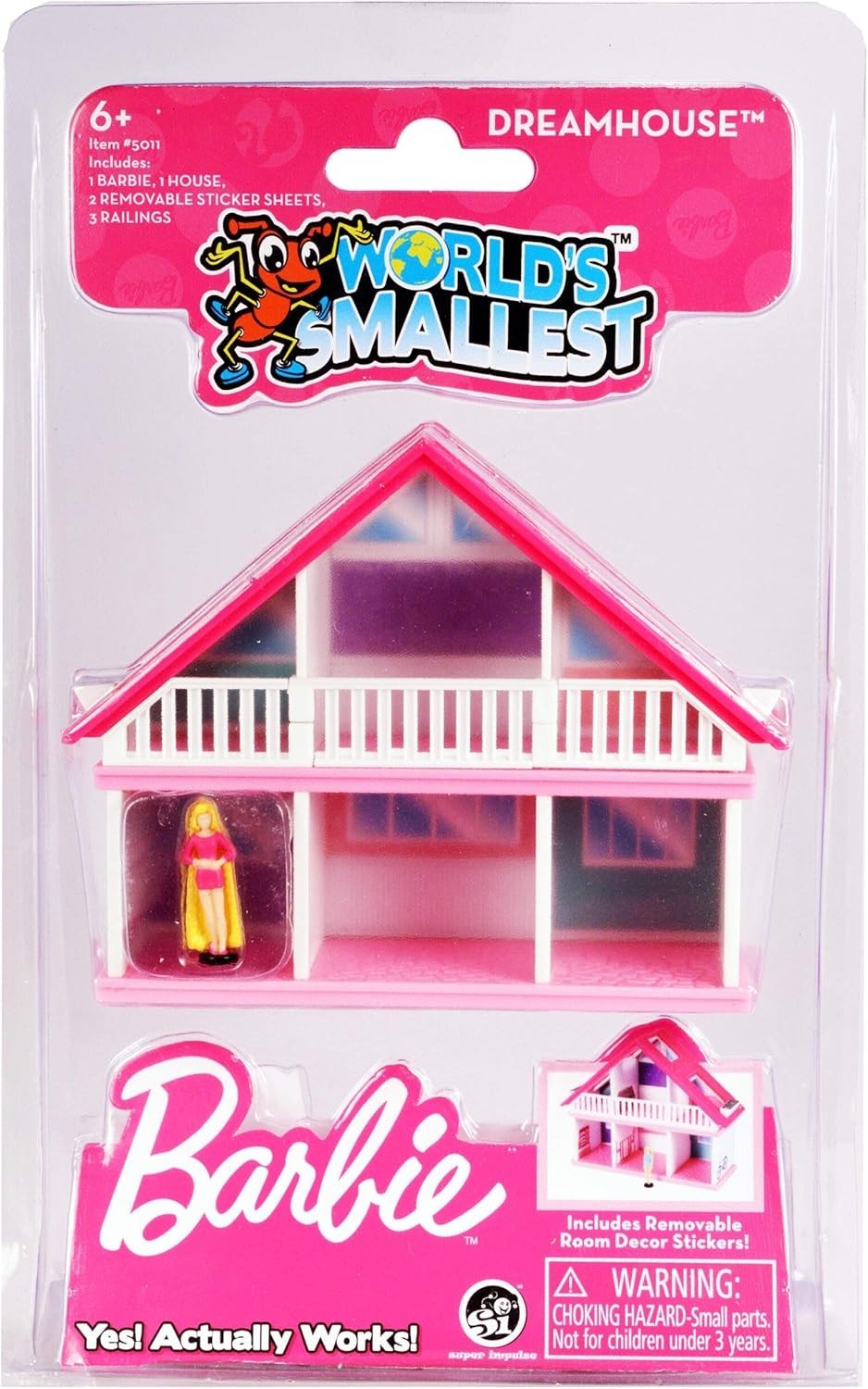 Worlds Smallest | Barbie Dreamhouse, Includes Removable Room Decor Stickers