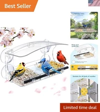 Ideal Gift: Weatherproof Window Bird Feeder with Clear Viewing for Nature Lovers