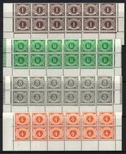 IRELAND - POSTAGE DUE 1971 SET, SG D15/21, MINT NH BLOCKS OF 12, 1p SWYS, 7p INV