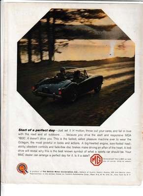 Original 1961 MGA 1600 Magazine Ad ''Start of a Perfect Day''
