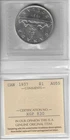 Canada 1937 , $1 Silver Dollar, ICCS Certified AU55