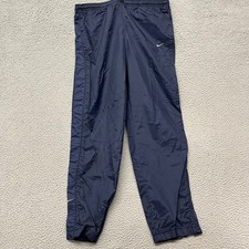 Vtg Nike Windbreaker Pants Mens M Blue Straight Leg Pull On 90's Y2K Streetwear
