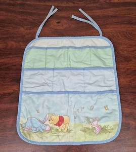 Vtg 2002 Disney Winnie Pooh Crib Wall Hanging Organizer Pockets Baby Nursery-Rea