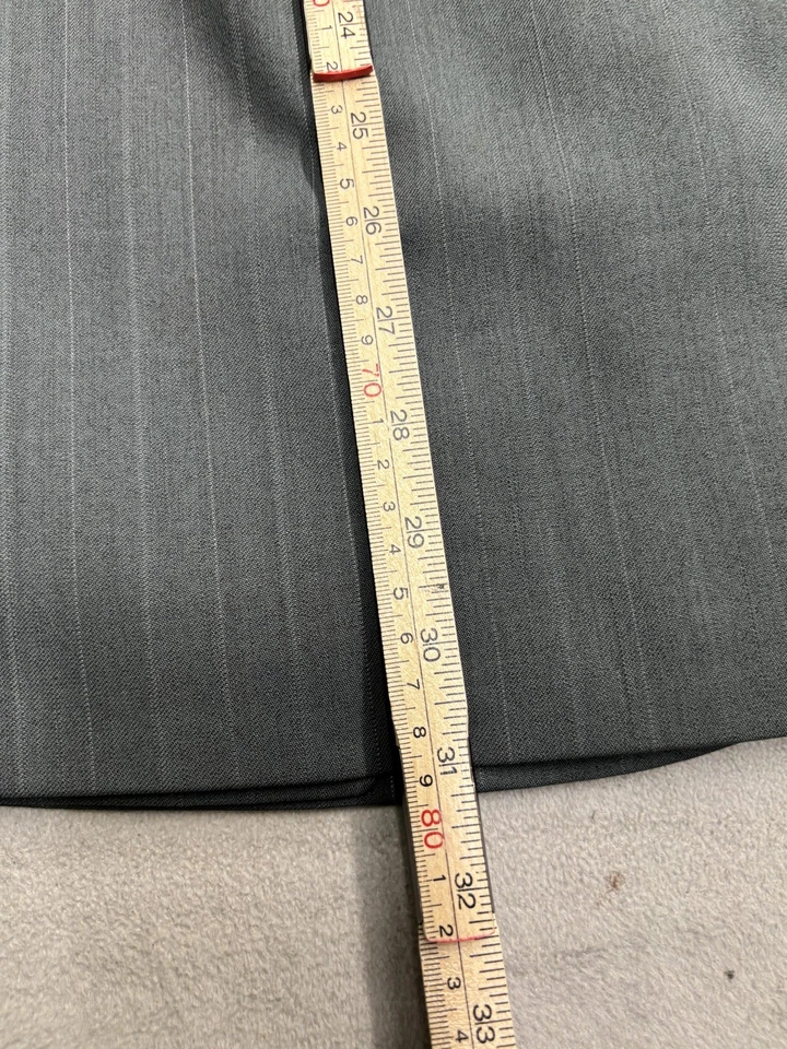 Blazer Hugo Boss Para Hombres 52R Gris Rayas Doble Pecho Pura Nueva Lana Chaqueta Foto 2 de 4