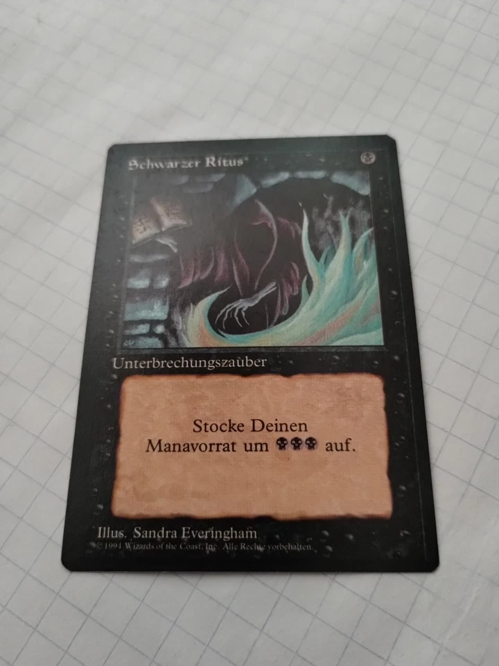 Mtg Dark Rite (Schwarzer Ritus) German Fbb Miscut Regular-Bit of Edge Wear -Pics - Image 2 of 4