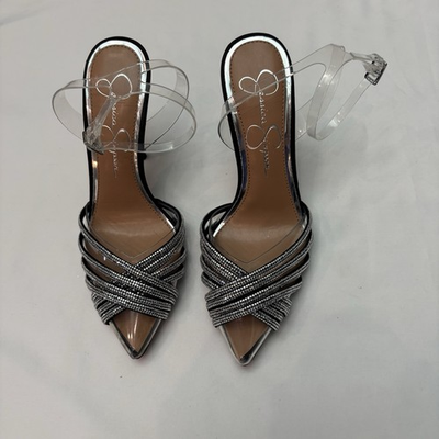 #ad NWOB Jessica Simpson Wamblee Ankle Strap Rhinestone Heels Size 6.5 $45.00