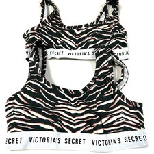 NEW Lot Of 2 Victorias Secret Unlined Bralettes Sports Bra Green No Wire 2507