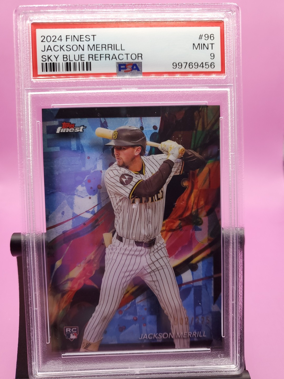 2024 Topps Finest - Common Sky Blue Refractor #96 Jackson Merrill /325 (RC)