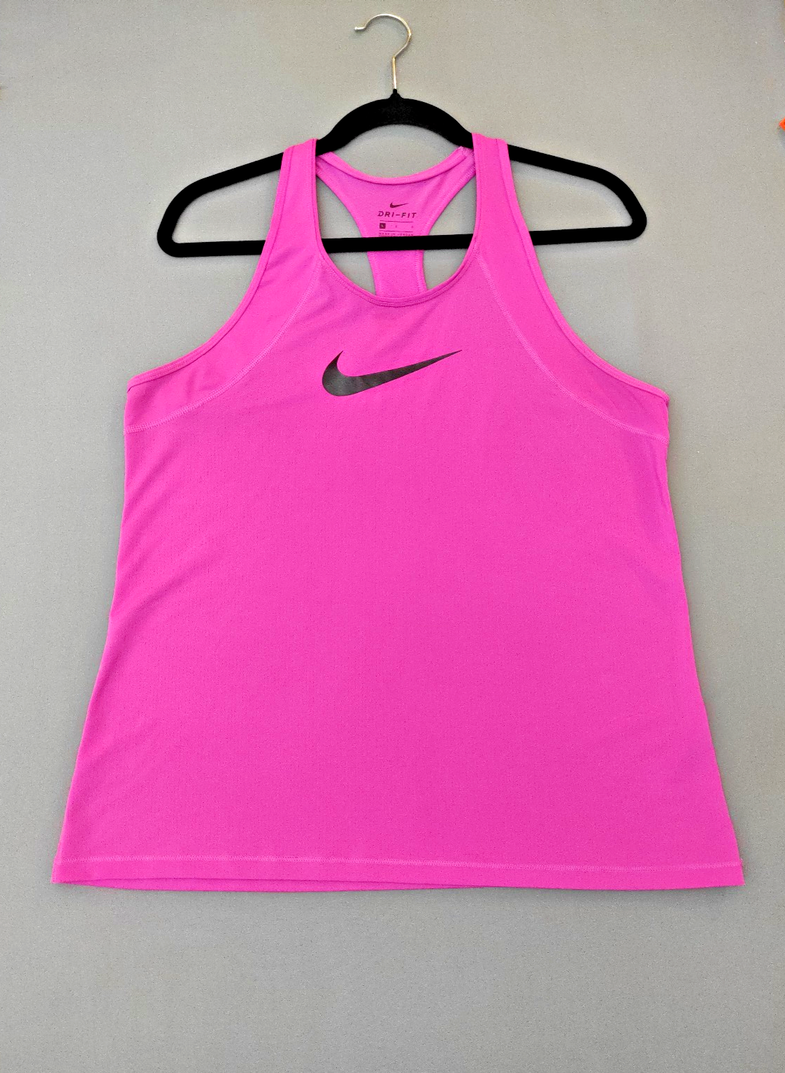 Nike Dri-Fit Tank Top Womens Pink Racerback Athletic Gym Running Shirt (L)