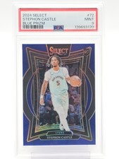 STEPHON CASTLE 2024-25 SELECT CONCOURSE BLUE PRIZM ROOKIE #72 SPURS PSA 9 Q6222