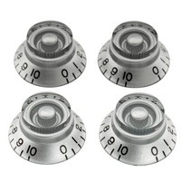 Musiclily Pro 4Pcs Silver Imperial Inch Guitar Bell Top Hat Knob For Us Les Paul
