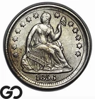 1856 Seated Liberty Half Dime, Awesome Reverse Die Clash, BU+