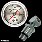 84-99 HARLEY DAVIDSON BIG TWIN ENGINE 0-60 PSI OIL PRESSURE GAUGE & ADAPTER KIT