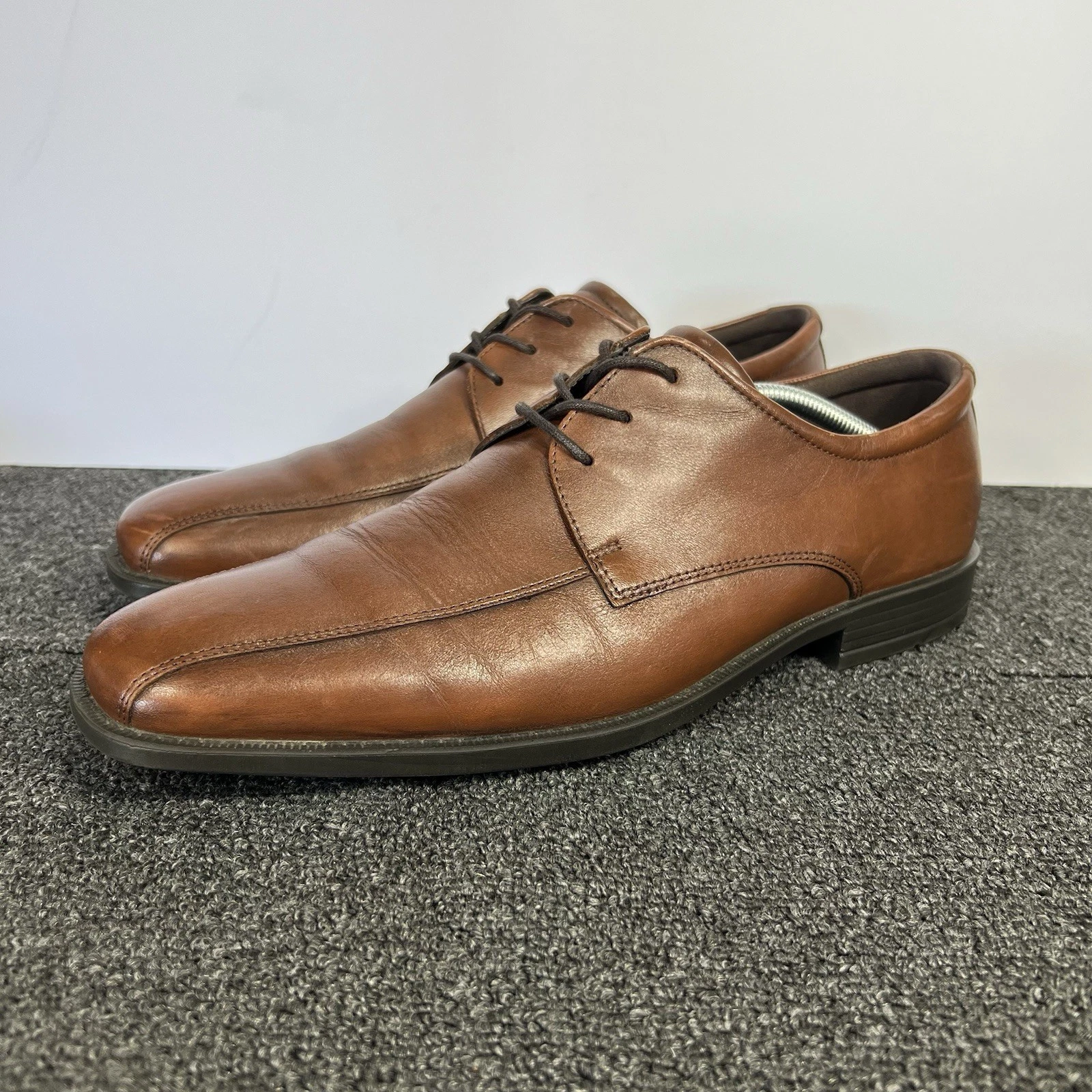 Scarpe da uomo ECCO Edinburgh in pizzo taglia US 12 12.5 EU 46 Oxford in pelle marrone