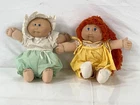 Cabbage Patch Kids 1985 Vintage Dolls Pair In Green & Yellow Outfits