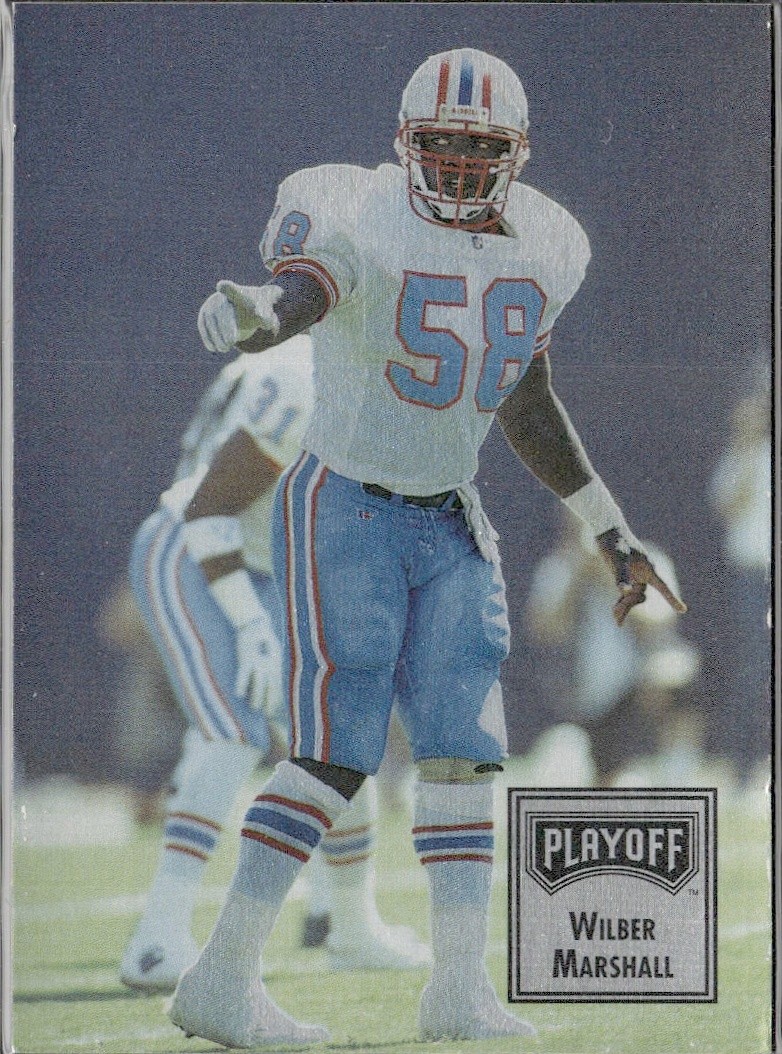 1993 Playoff TekChrome Wilber Marshall #6 Houston Oilers Football